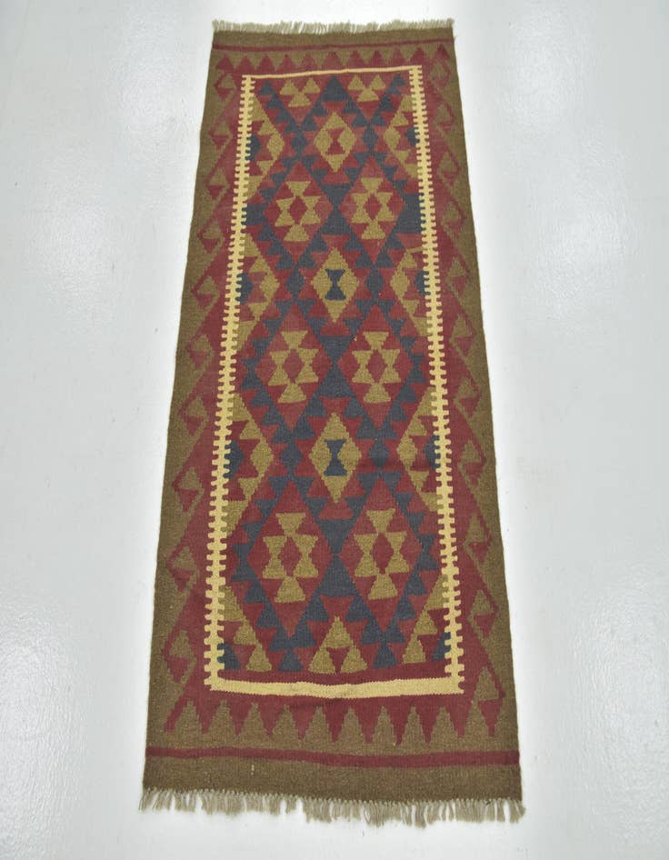 Detail image of 2' 9 x 4' 3  Hand Woven Kilim Maymana Wool Rug