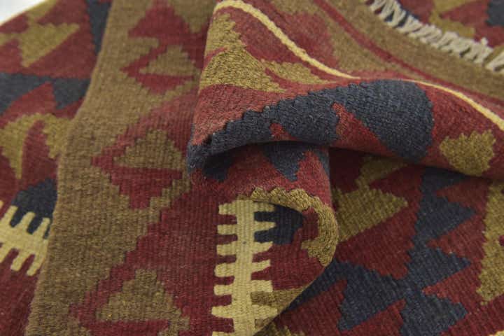 2' 9 x 4' 3 Hand Woven Kilim Maymana Wool Rug