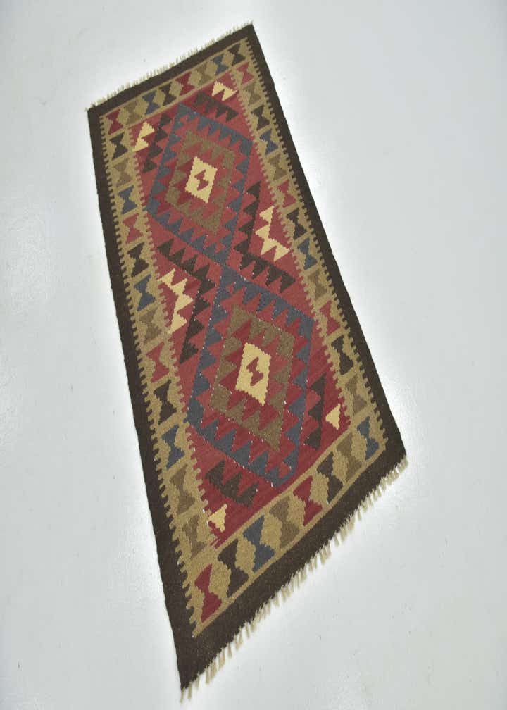 3' 3 x 4' 10 Hand Woven Kilim Maymana Wool Rug