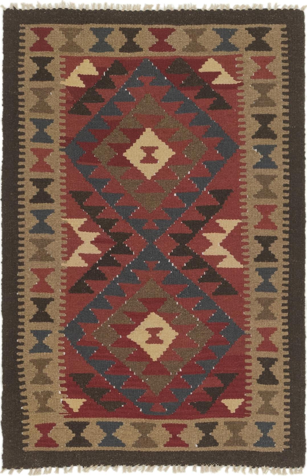 3' 3 x 4' 10 Hand Woven Kilim Maymana Wool Rug