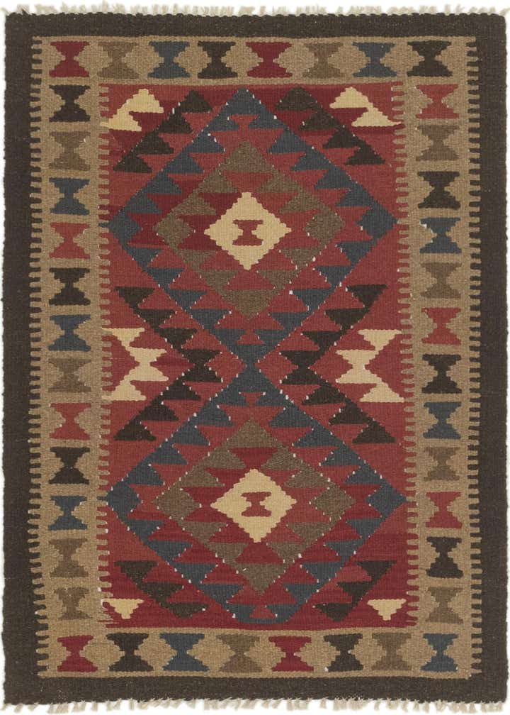 3' 3 x 4' 10 Hand Woven Kilim Maymana Wool Rug