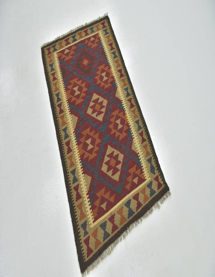 Detail image of 2' 9 x 4' 5  Hand Woven Kilim Maymana Wool Rug
