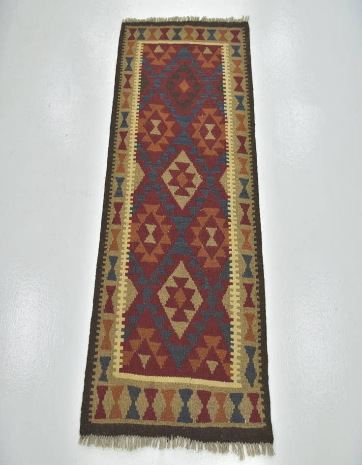 Detail image of 2' 9 x 4' 5  Hand Woven Kilim Maymana Wool Rug