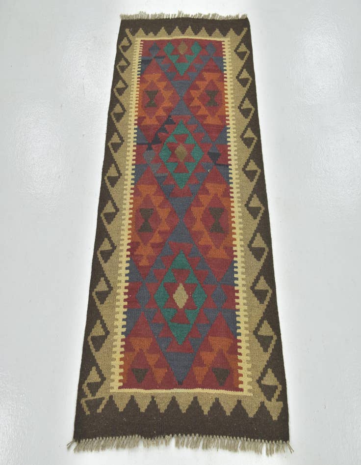 Detail image of 2' 7 x 4' 4  Hand Woven Kilim Maymana Wool Rug