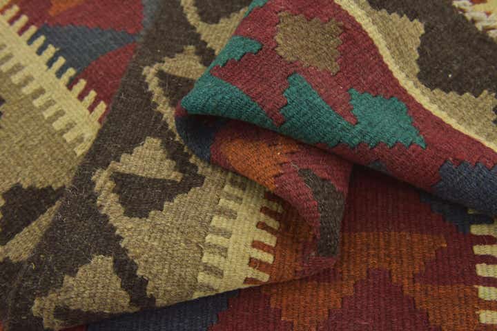 2' 7 x 4' 4 Hand Woven Kilim Maymana Wool Rug