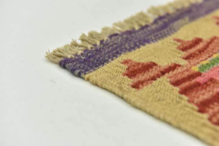 2' 7 x 4' Hand Woven Kilim Maymana Wool Rug