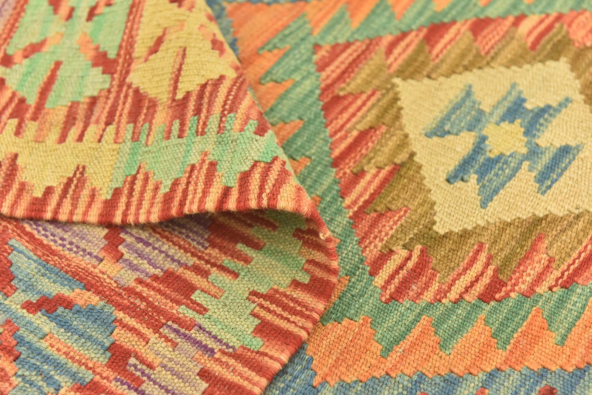 110cm x 150cm Tejido a mano Kilim Maymana Alfombra Lana