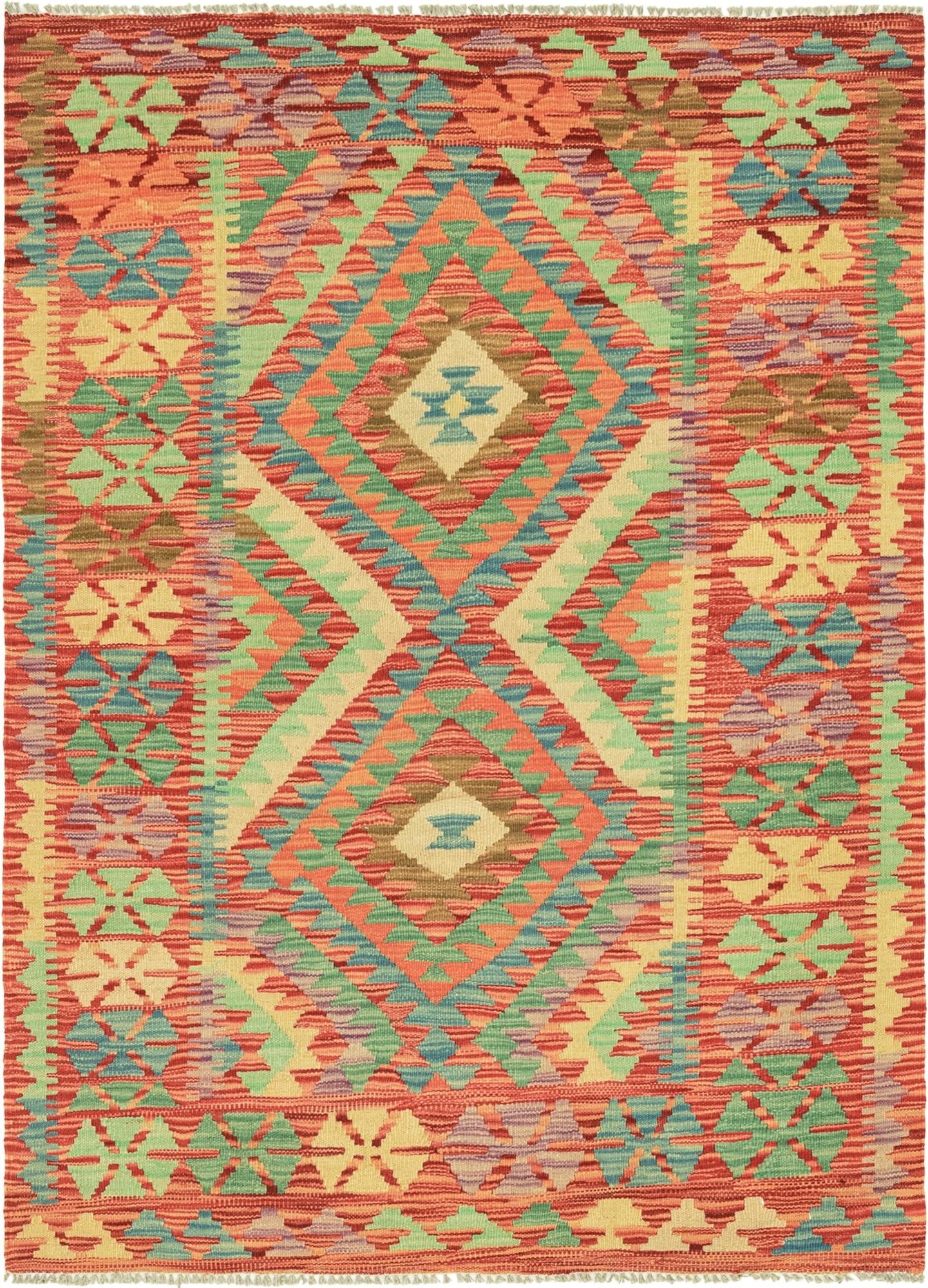 110cm x 150cm Tejido a mano Kilim Maymana Alfombra Lana