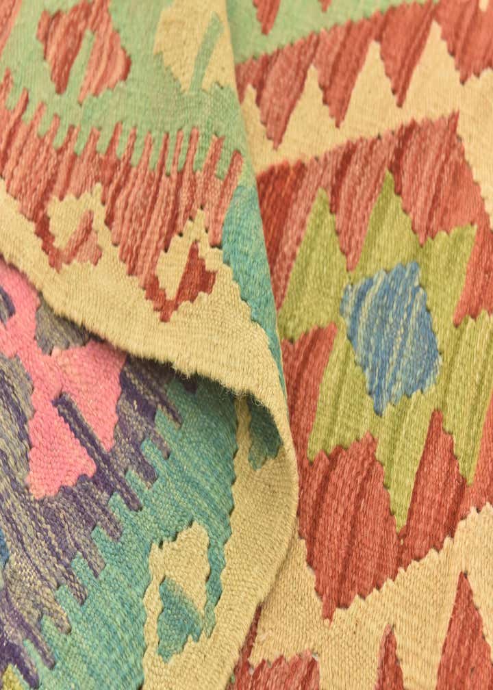 3' 2 x 4' 9 Hand Woven Kilim Maymana Wool Rug