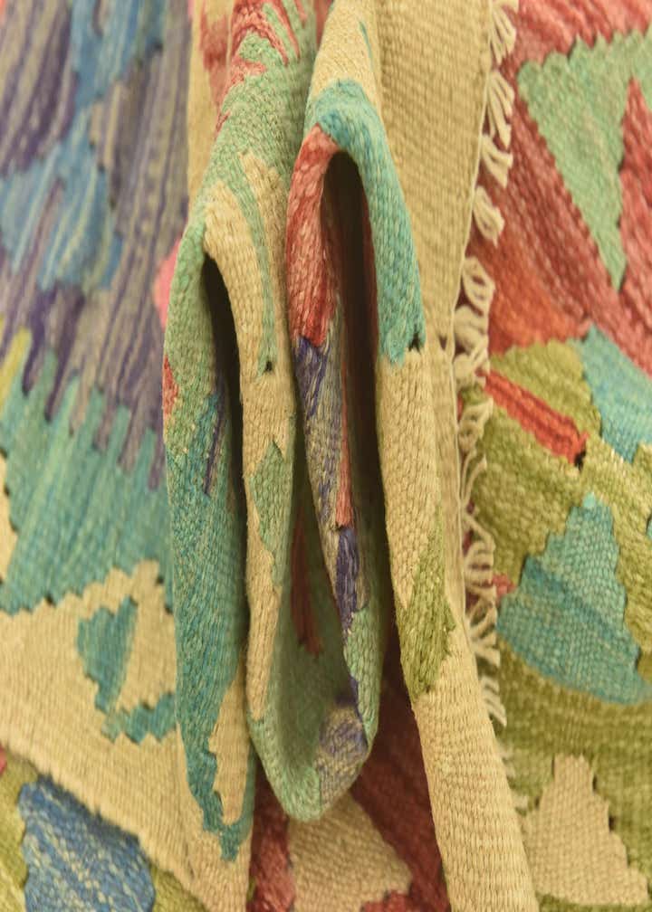 3' 2 x 4' 9 Hand Woven Kilim Maymana Wool Rug