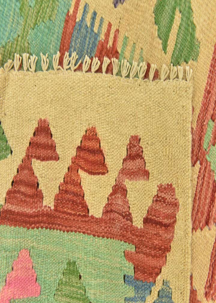 3' 2 x 4' 9 Hand Woven Kilim Maymana Wool Rug