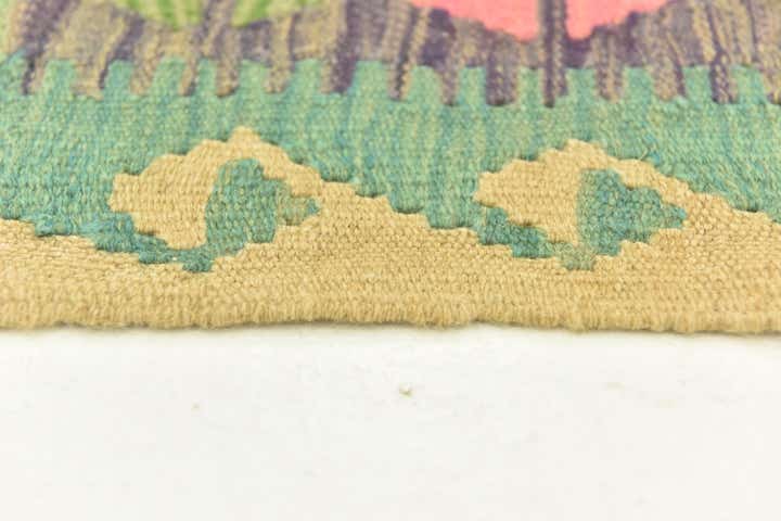 3' 2 x 4' 9 Hand Woven Kilim Maymana Wool Rug