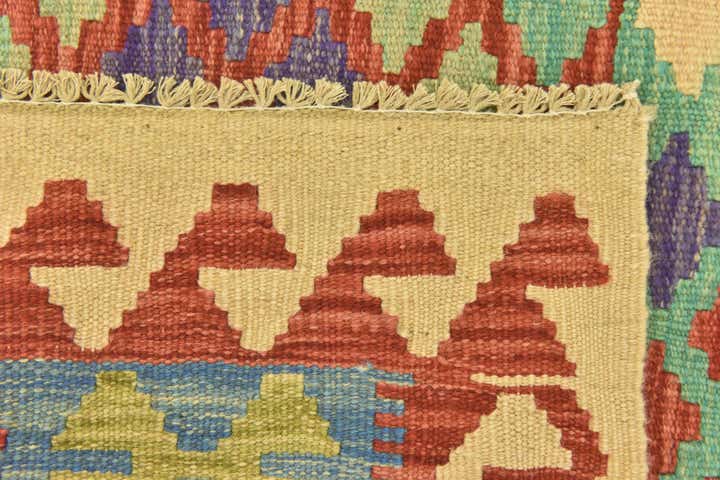 3' 2 x 4' 10 Hand Woven Kilim Maymana Wool Rug