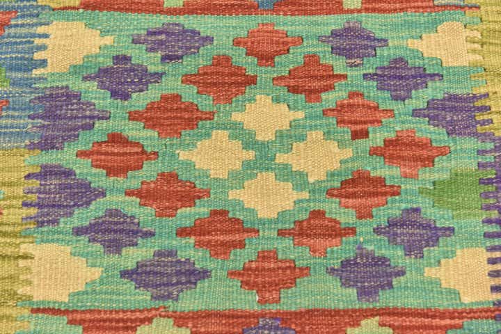 3' 2 x 4' 10 Hand Woven Kilim Maymana Wool Rug