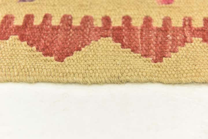 3' 4 x 4' 10 Hand Woven Kilim Maymana Wool Rug