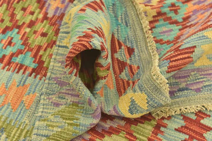 3' 6 x 5' 1 Hand Woven Kilim Maymana Wool Rug