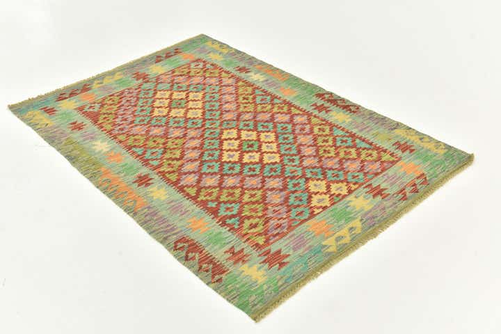 3' 6 x 5' 1 Hand Woven Kilim Maymana Wool Rug