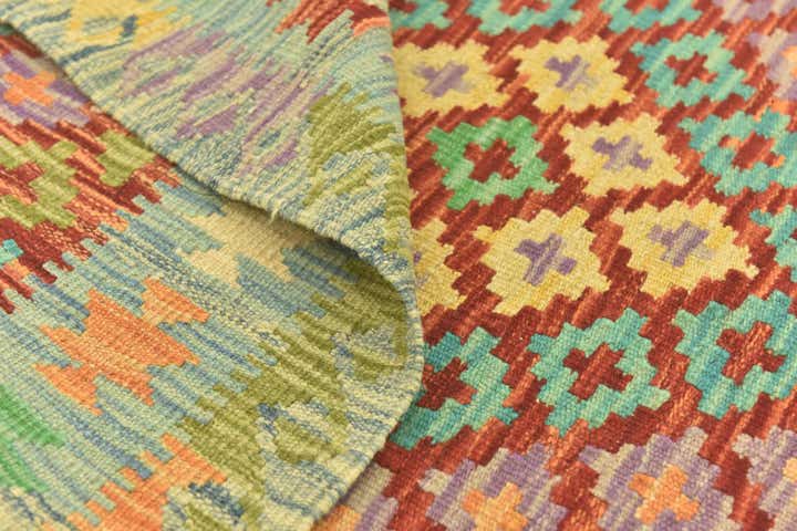 3' 6 x 5' 1 Hand Woven Kilim Maymana Wool Rug