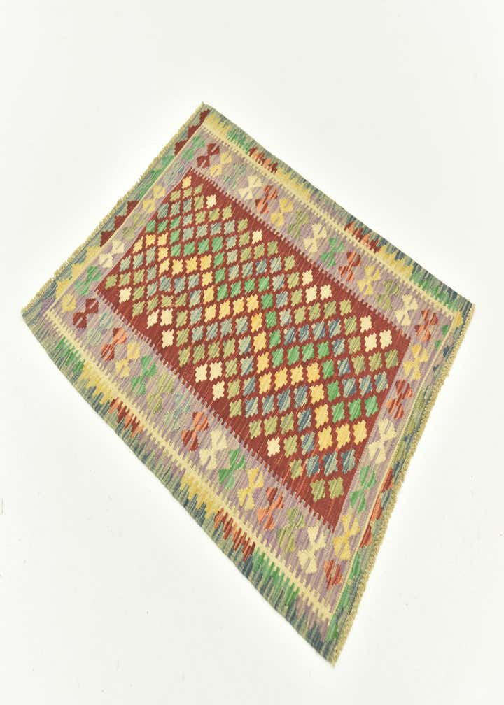 3' x 3' 10 Hand Woven Kilim Maymana Wool Rug