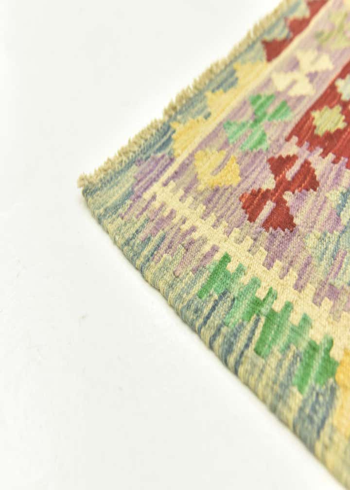 3' x 3' 10 Hand Woven Kilim Maymana Wool Rug