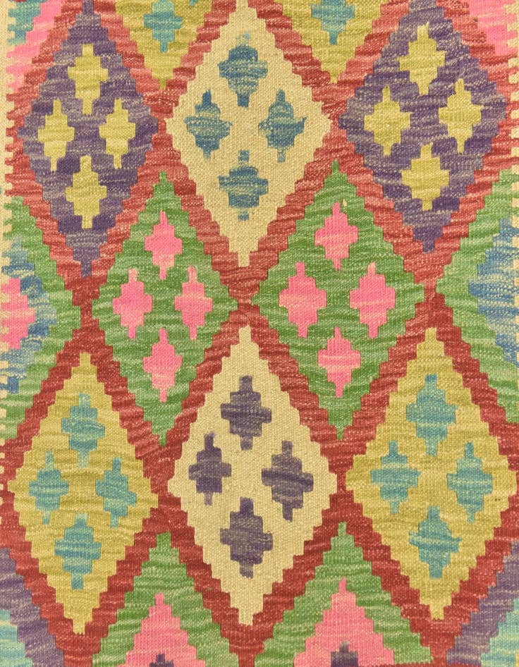 Detail image of 3' 6 x 5' 2  Hand Woven Kilim Maymana Wool Rug