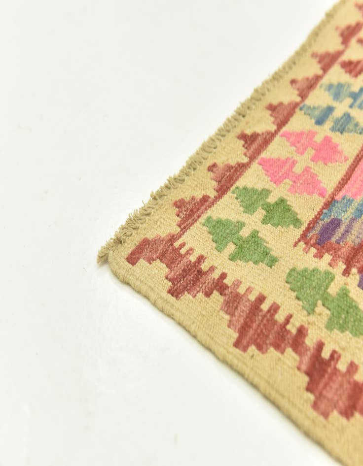 Detail image of 3' 6 x 5' 2  Hand Woven Kilim Maymana Wool Rug