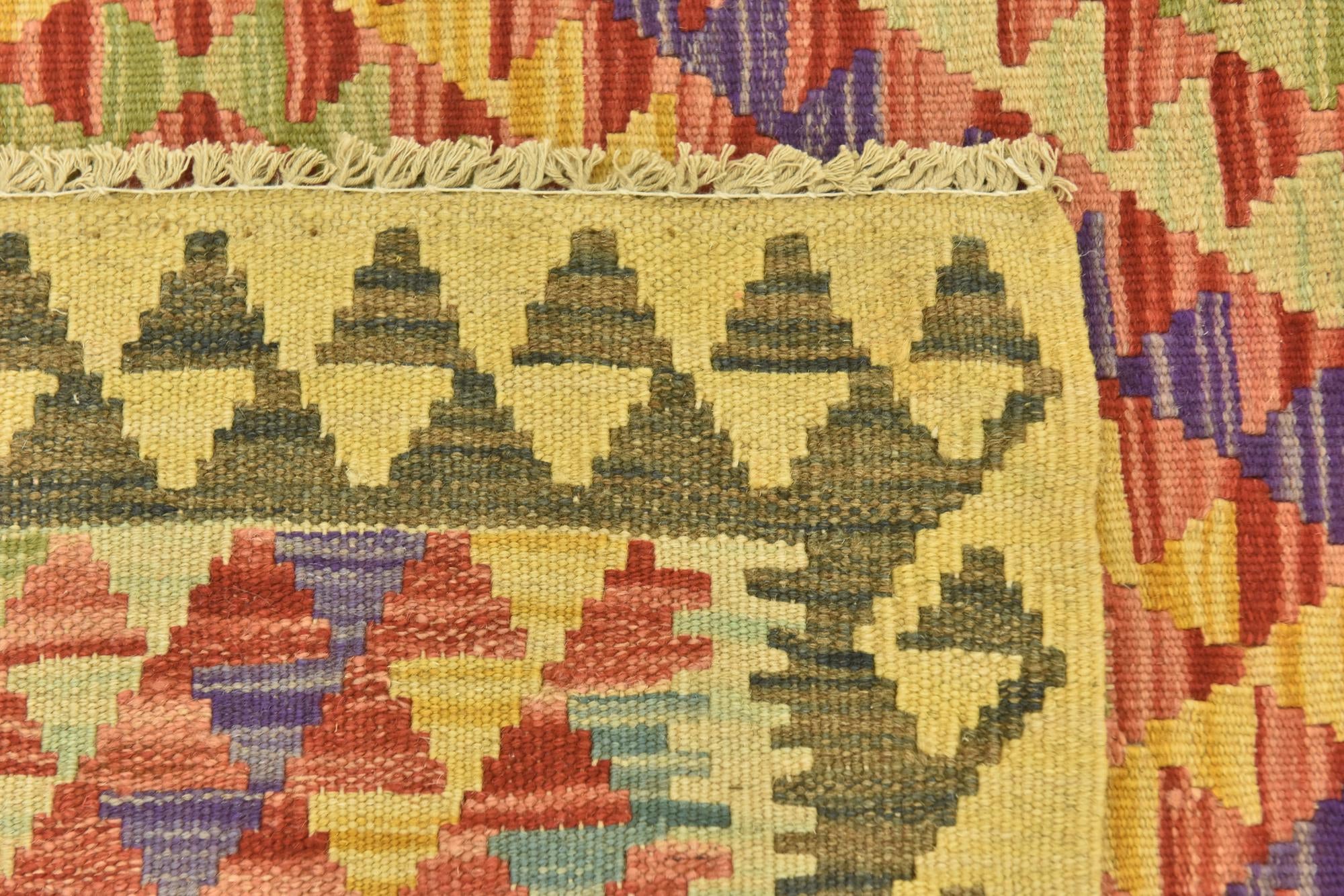 3' 6 x 4' 10 Hand Woven Kilim Maymana Wool Rug