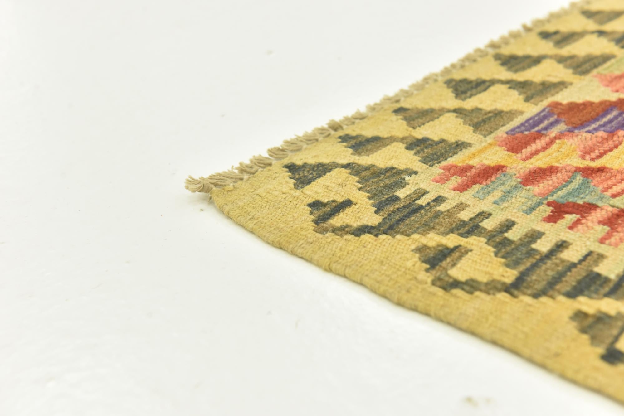 3' 6 x 4' 10 Hand Woven Kilim Maymana Wool Rug