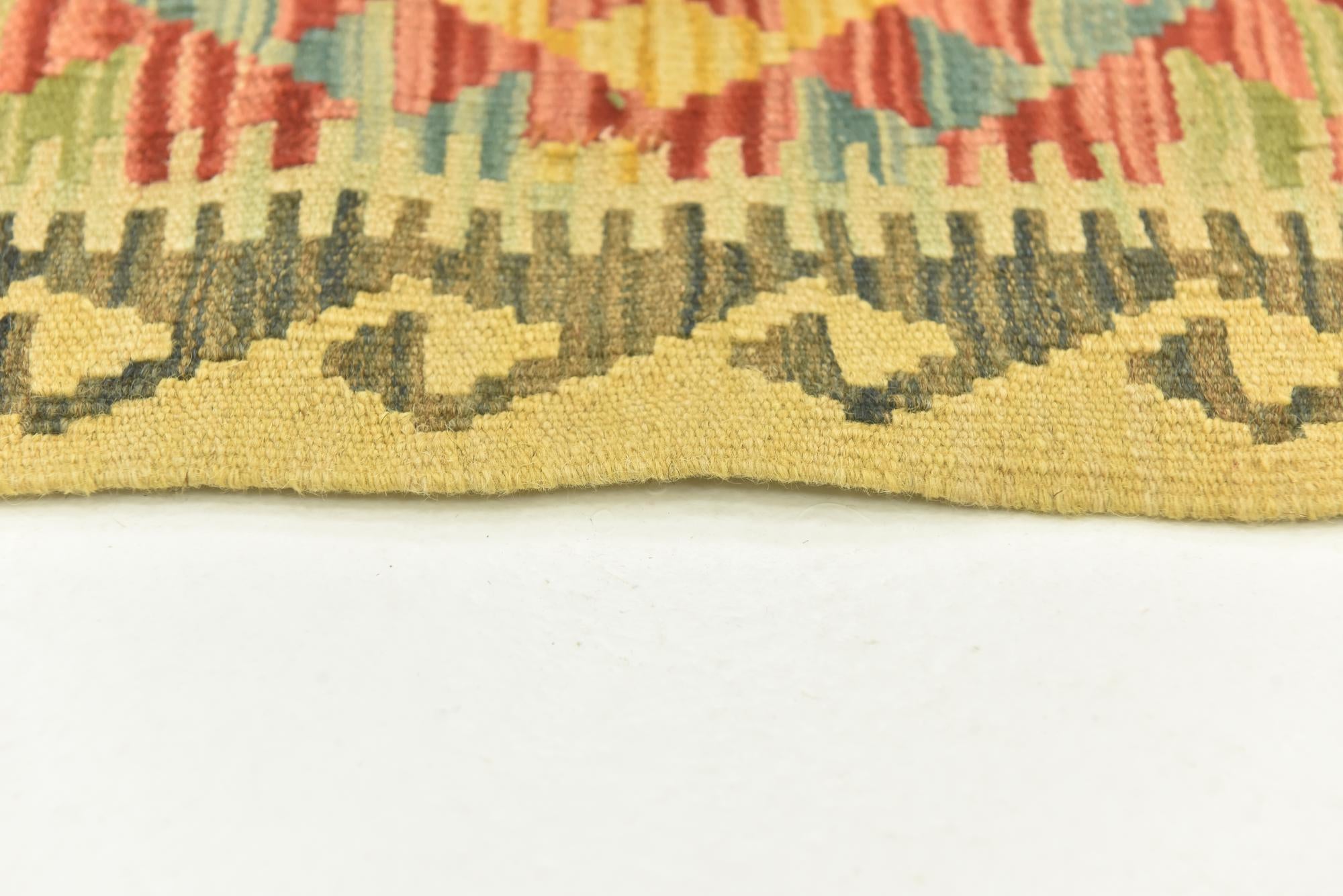 3' 6 x 4' 10 Hand Woven Kilim Maymana Wool Rug
