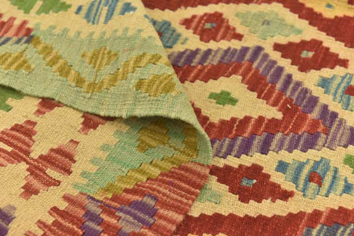 3' 5 x 5' Hand Woven Kilim Maymana Wool Rug