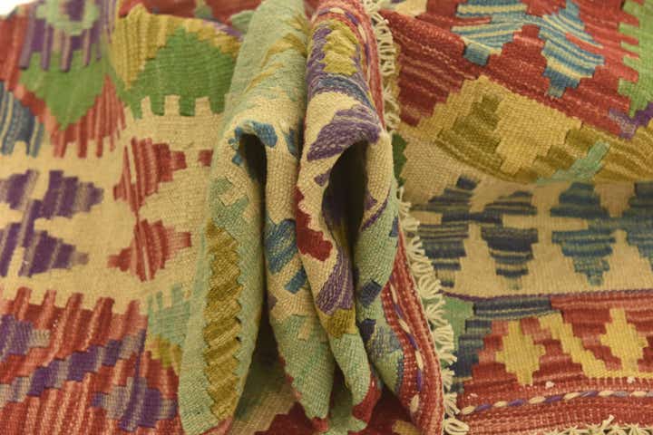 3' 5 x 5' Hand Woven Kilim Maymana Wool Rug