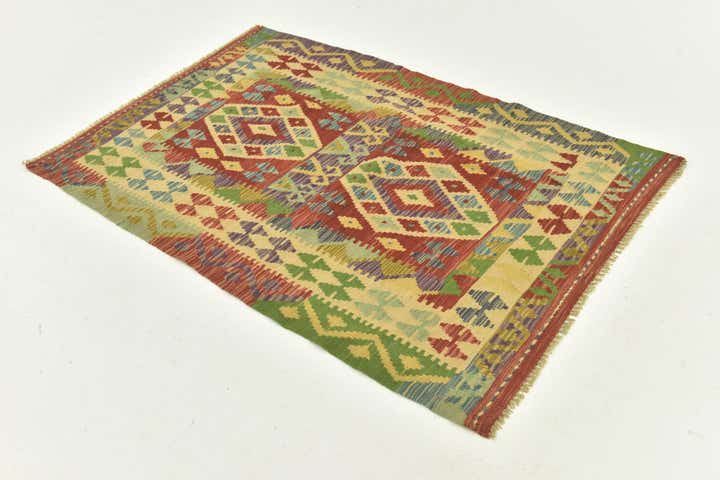 3' 5 x 5' Hand Woven Kilim Maymana Wool Rug