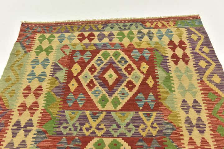 3' 5 x 5' Hand Woven Kilim Maymana Wool Rug