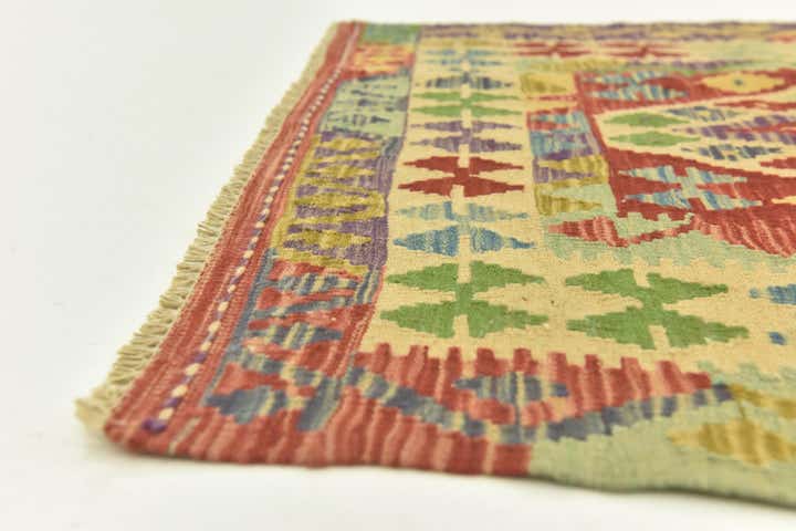 3' 5 x 5' Hand Woven Kilim Maymana Wool Rug