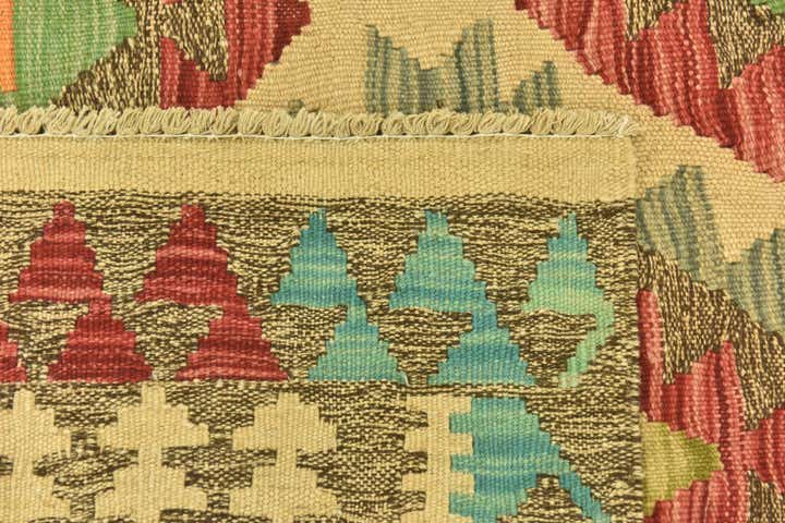 4' 10 x 6' 10 Hand Woven Kilim Maymana Wool Rug