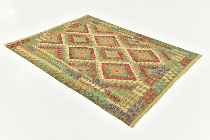 Detail image of 145cm x 210cm Hand Woven Kilim Maymana Wool Rug