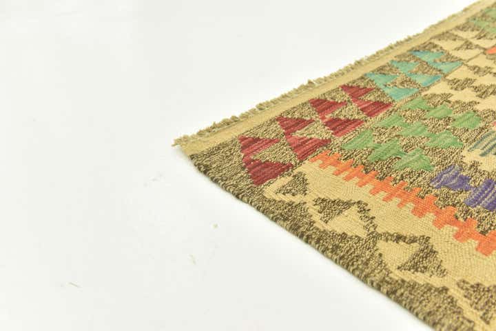 4' 10 x 6' 10 Hand Woven Kilim Maymana Wool Rug