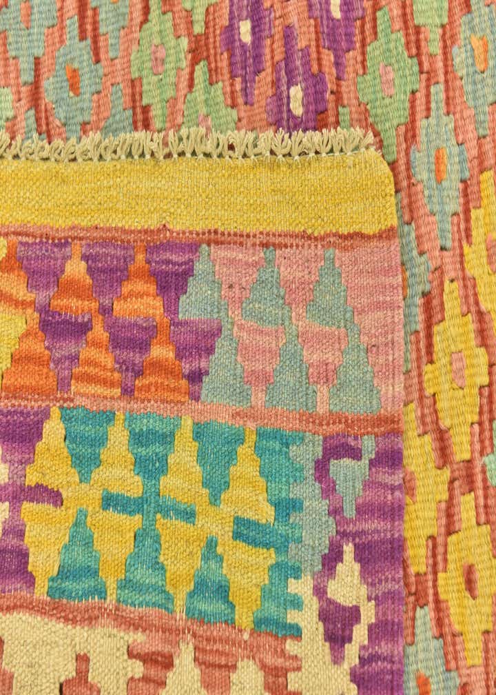 4' 9 x 6' 3 Hand Woven Kilim Maymana Wool Rug