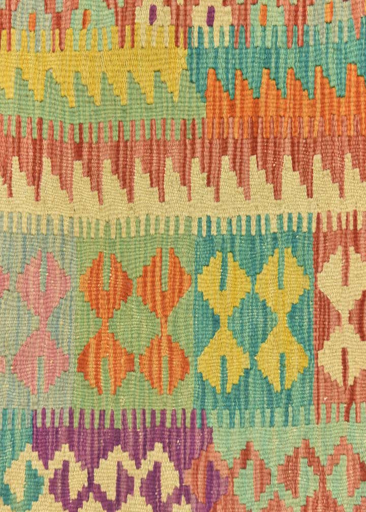 4' 9 x 6' 3 Hand Woven Kilim Maymana Wool Rug