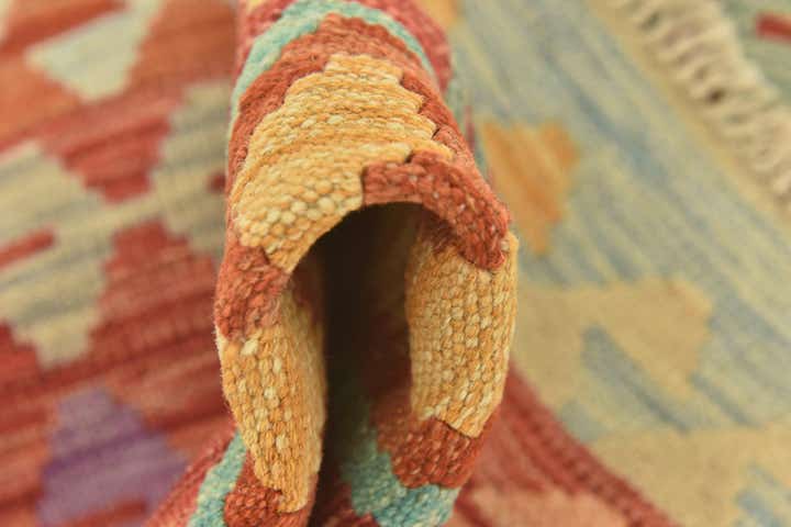 2' 6 x 4' Hand Woven Kilim Maymana Wool Rug
