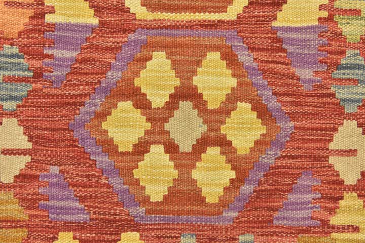 2' 6 x 4' Hand Woven Kilim Maymana Wool Rug