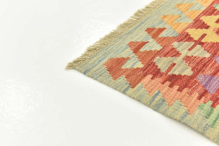 2' 6 x 4' Hand Woven Kilim Maymana Wool Rug
