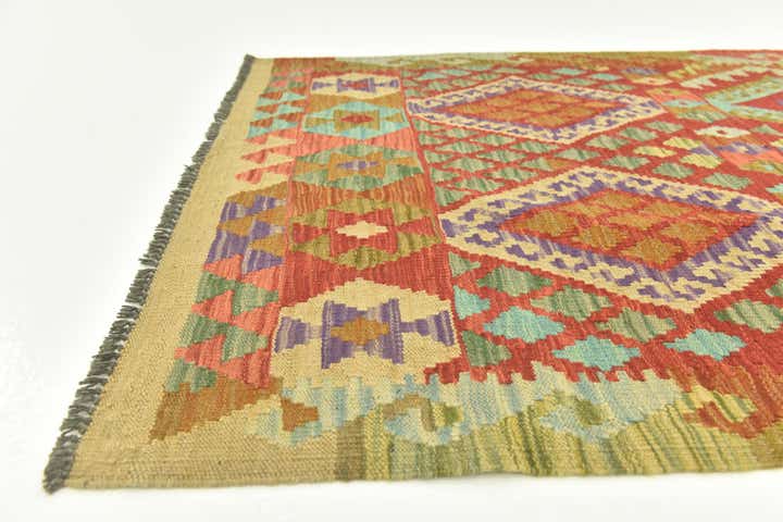 3' 5 x 5' 1 Hand Woven Kilim Maymana Wool Rug