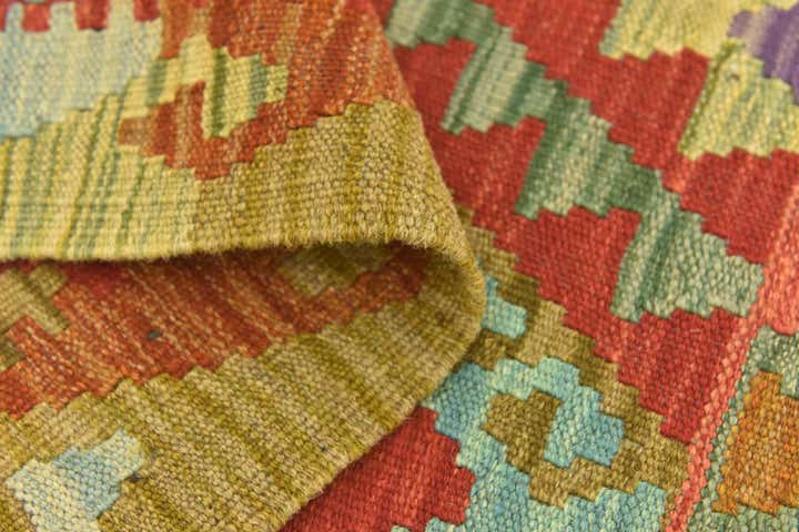 3' 5 x 5' 1 Hand Woven Kilim Maymana Wool Rug