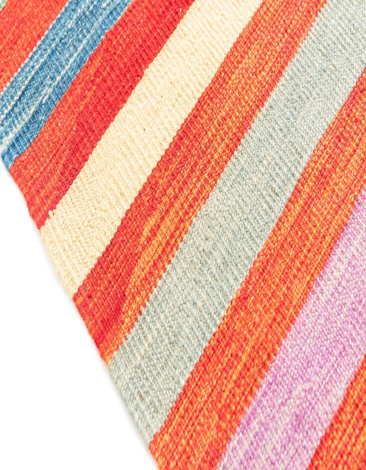 Detail image of 4' 2 x 5' 10 Hand Woven Kilim Maymana Wool Rug