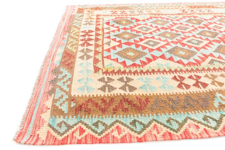 Detail image of 5' 2 x 6' 9 Hand Woven Kilim Maymana Wool Rug