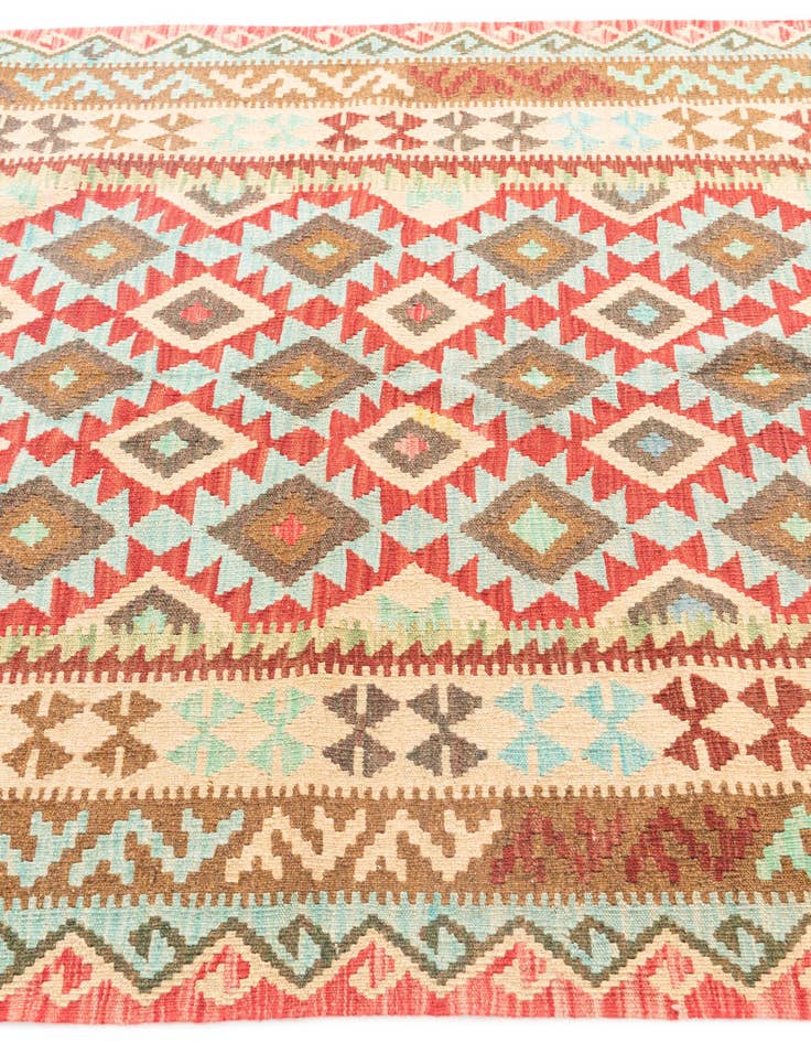 Detail image of 5' 2 x 6' 9  Hand Woven Kilim Maymana Wool Rug