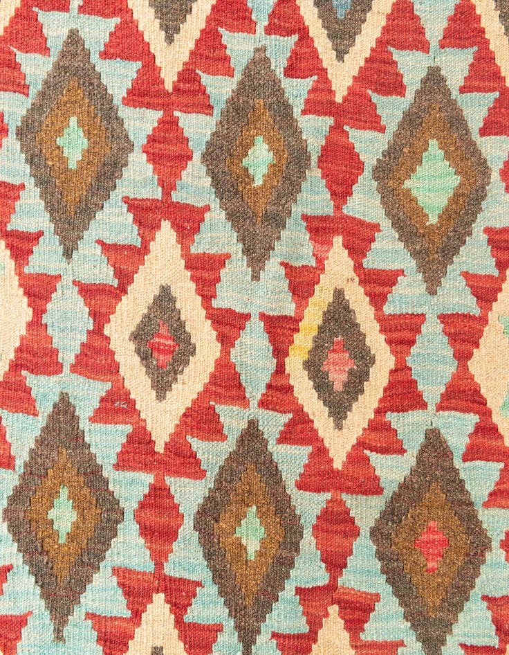 Detail image of 5' 2 x 6' 9  Hand Woven Kilim Maymana Wool Rug