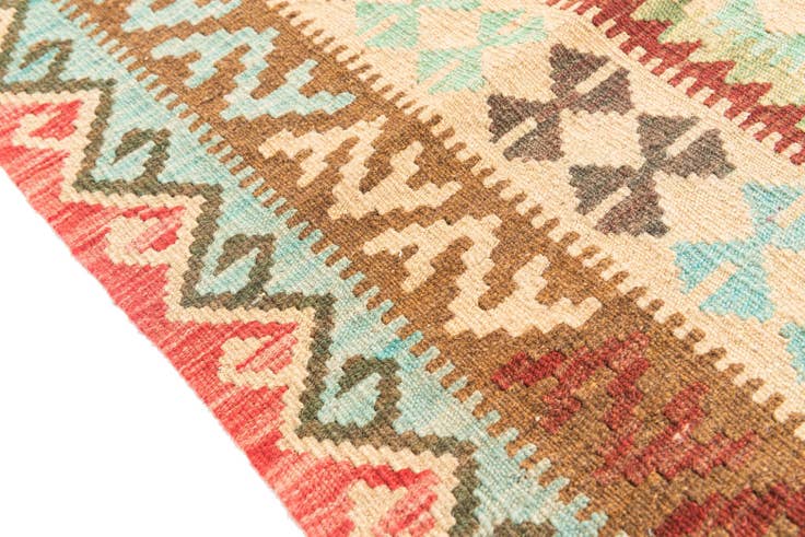 Detail image of 5' 2 x 6' 9 Hand Woven Kilim Maymana Wool Rug