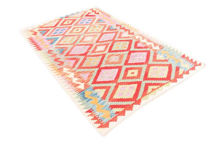 3' 9 x 5' 10 Hand Woven Kilim Maymana Wool Rug